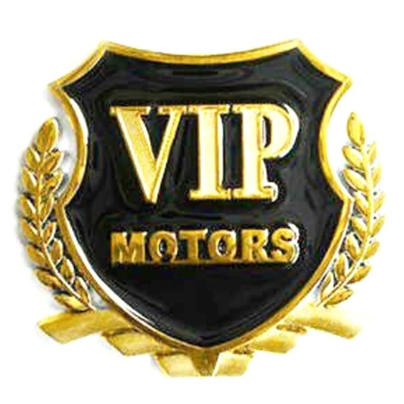 Car Stickers VIP Motors Emblem Badge Decal Car Trunk Metal Emblem Rear Body Tailgate Adhesive Badge Car Styling Car Accessories