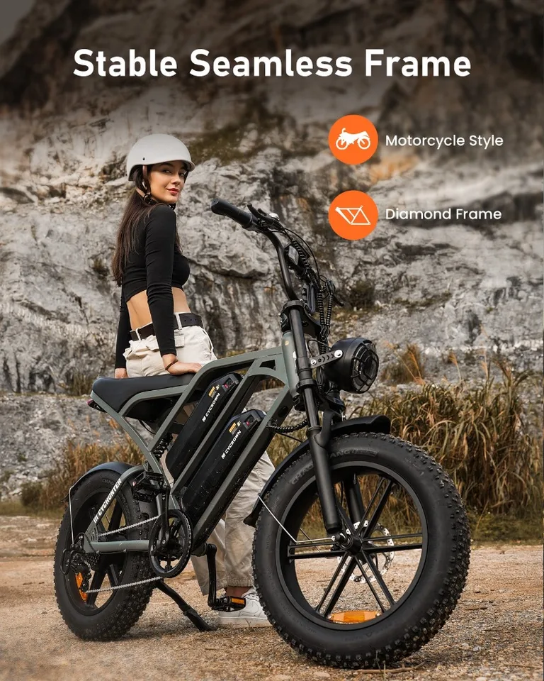 -26ah Electric Bike 48V 26Ah Dual Battery 28MPH Adult Ebike image 6