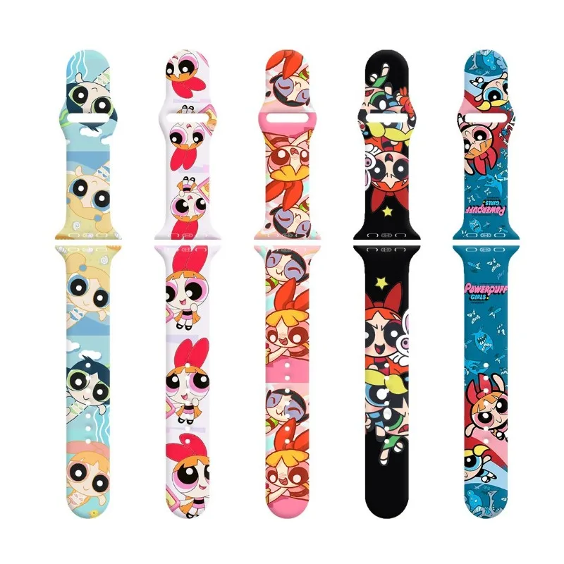 The Powerpuff Girls Strap for Apple Watch Band 44mm 40mm 45mm 41mm 38mm 42mm Silicone Solo Loop Bracelet IWatch 8 Ultra 7 6 5