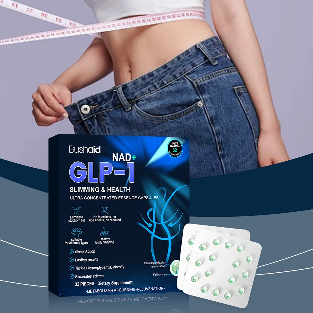 NADs+ GLP-1 Slimming Health Pearls Peptide Ultra Concentrated Essence Capsules Fast Acting Slimming Capsules for Women Men