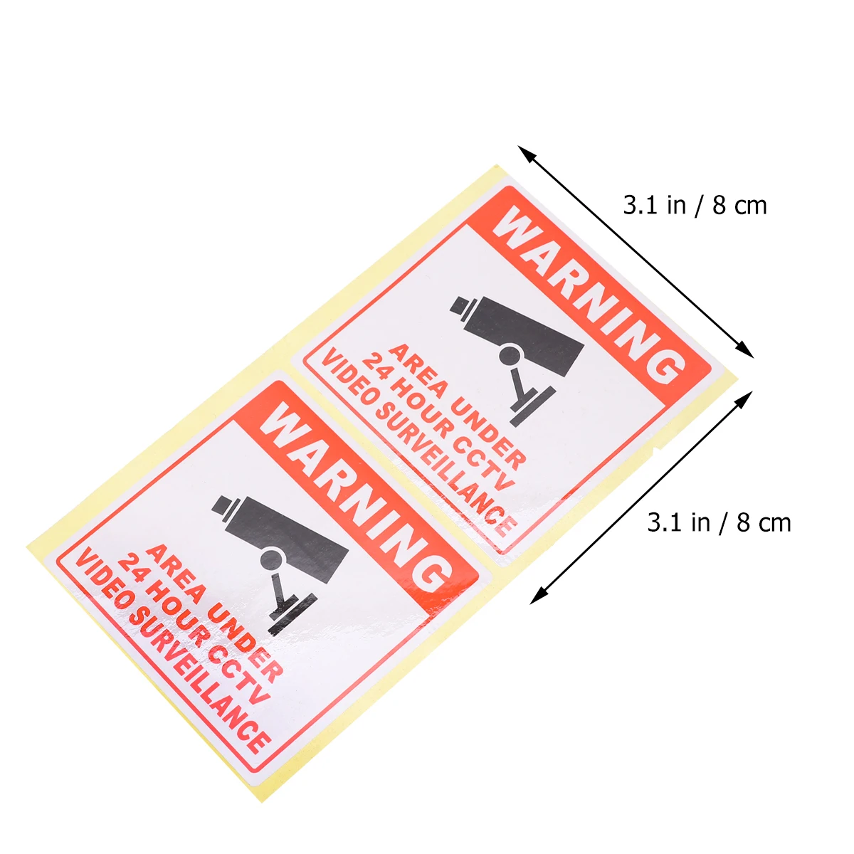 

20 Pcs 24 Hour Video Warning Security Sign Sticker Ideal Wall Easy Attachment Removable Smooth Surface CCTV