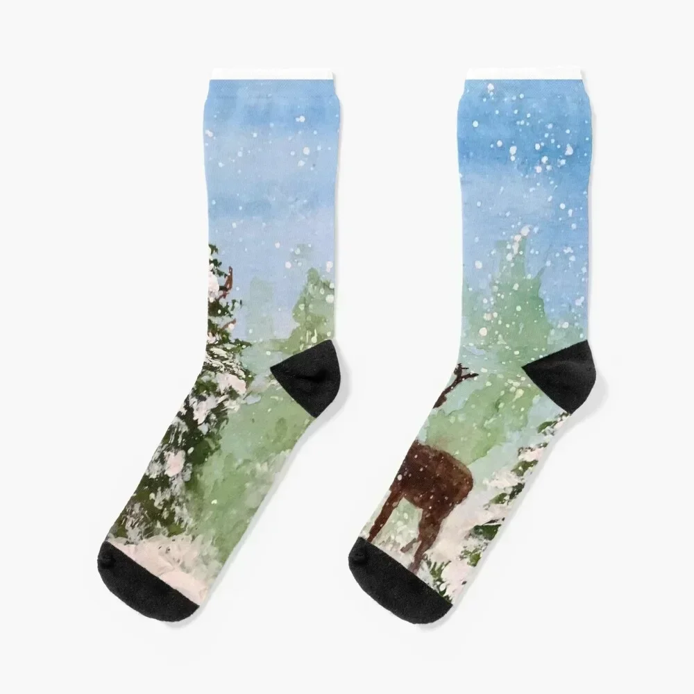 Winter Woods Socks Christmas Climbing halloween Socks Male Women's