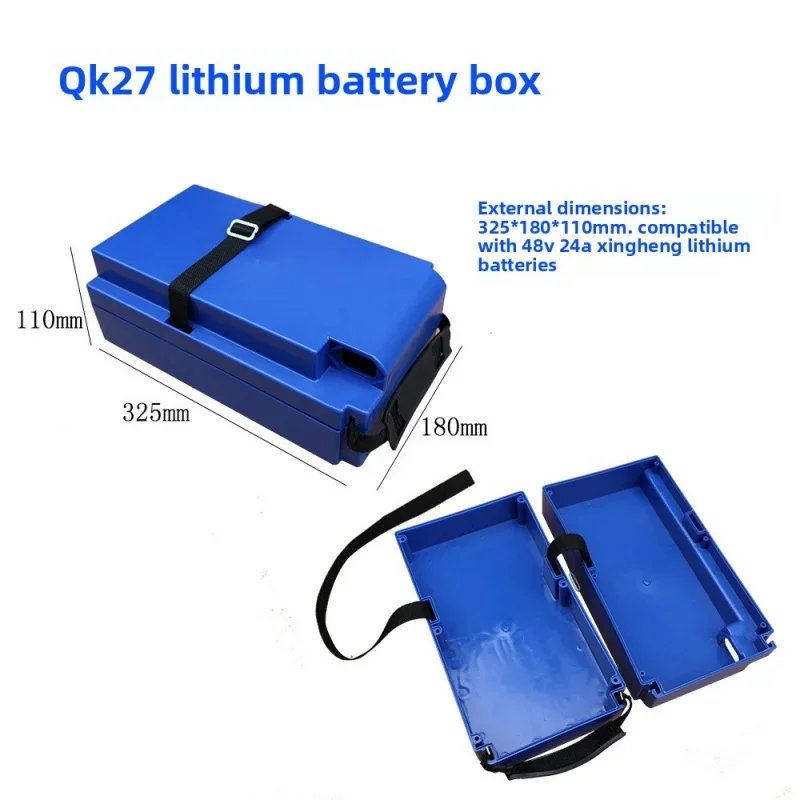 Universal 48V 60V 72V E-Bike Lithium Battery Box Bucket Style Thickened 18650 Cell Container Protective Housing