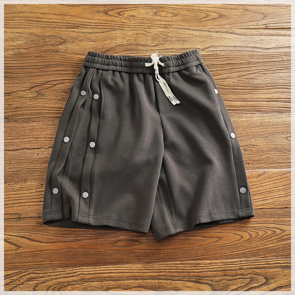 Summer New Breasted Shorts Men's Summer Short Shorts High Street Trend Loose Casual Quarter Pants Medium Pants