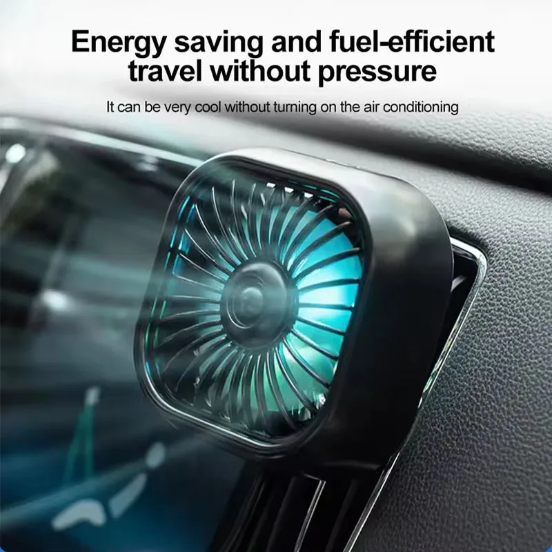 Car Air Outlet Cooling Fan USB Color Light Low Noise Multifunction Mini Car Fan Auto Interior Automotive Supplies Cooler Amagi