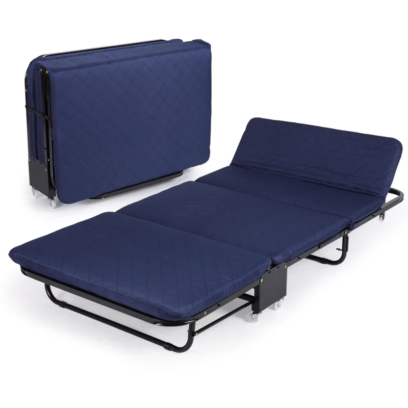 Folding Bed People Nap Three Office Lunch Break Folding Sponge Chair Beach Home Furniture Outdoor Bed