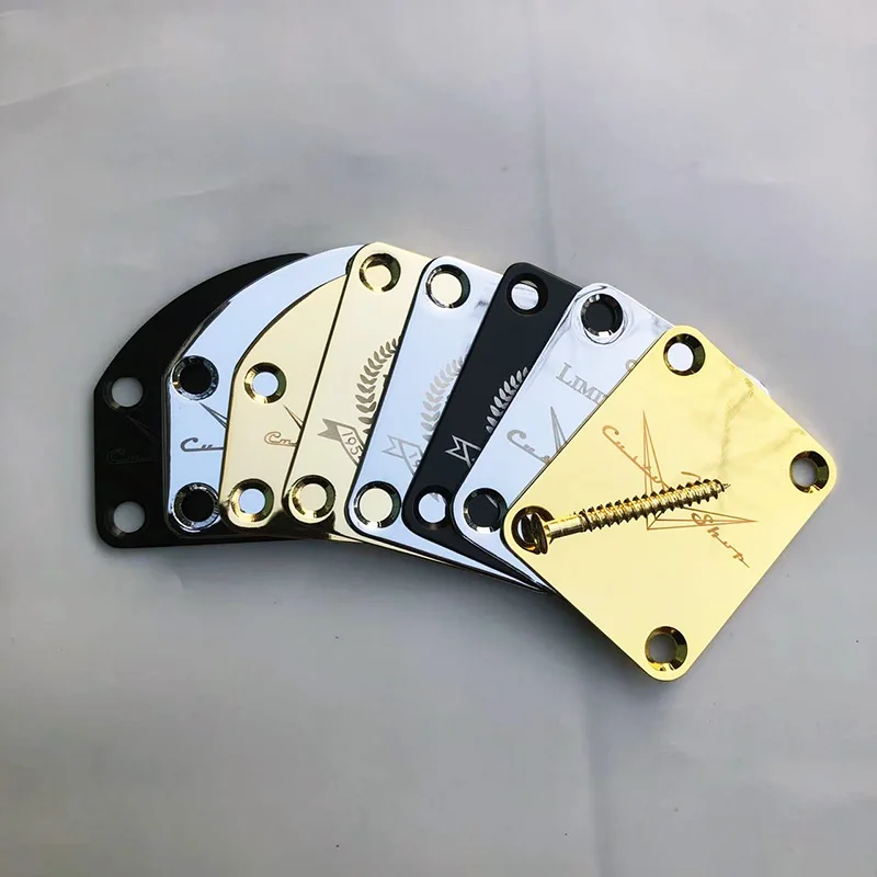 Electric Guitar Strato/Tele  Custom Shop Neck Plate  Customizable Gold/Chrome/Black