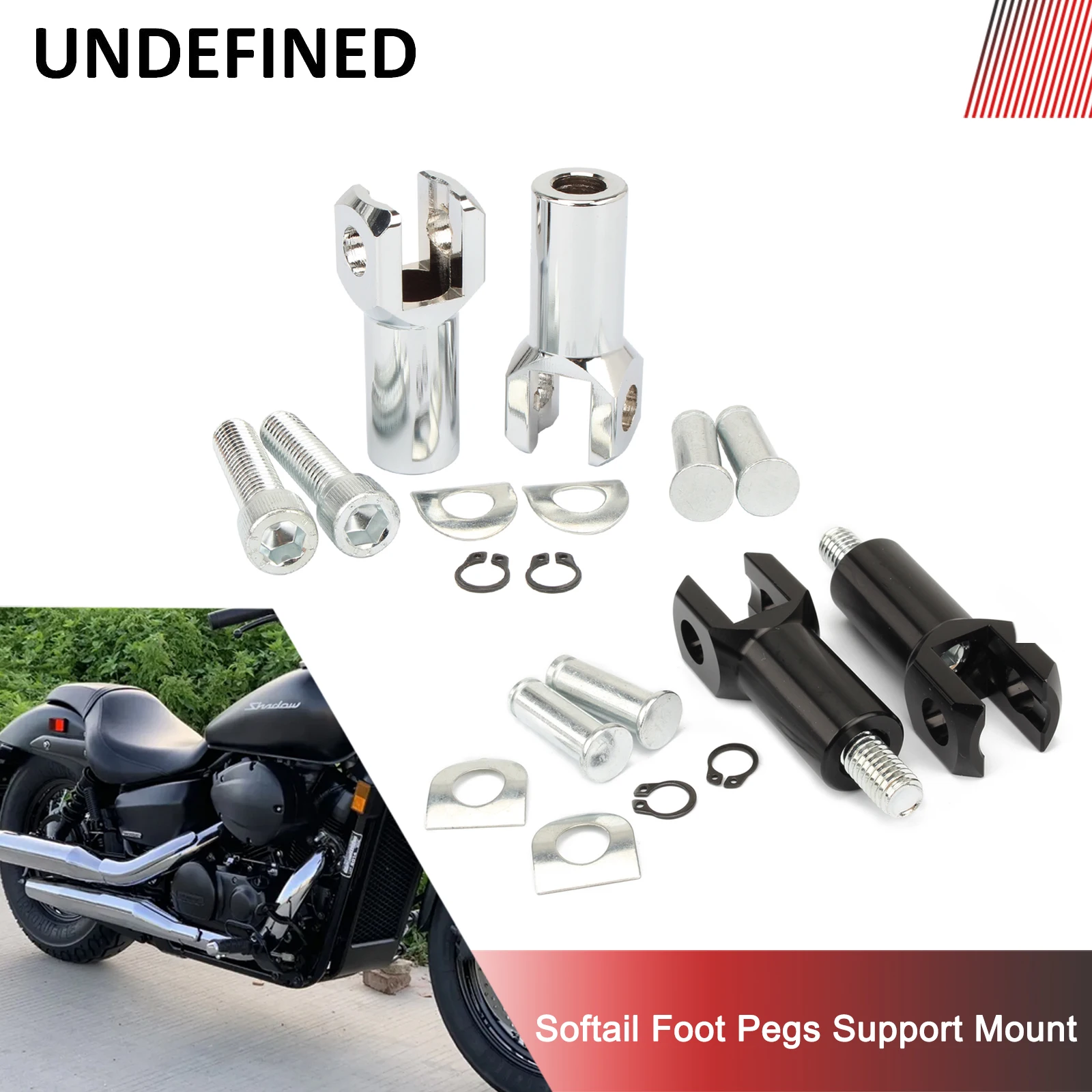 

2.25'' Foot Pegs Support Mount for Harley Softail Fatboy FLSTF 2000-2006 Motorcycle Rear Passenger Footpegs Clevis Kit Chrome