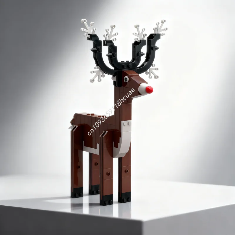 

196pcs MOC Seasonal Christmas 4 Piece Reindeer Puzzle Model Toy Building Blocks Architecture Christmas Gift Creative Education