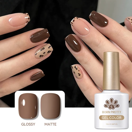 Imagen 1 del producto BORN PRETTY 1 pieza 10ml esmalte de uñas de café brillante arte de uñas semipermanente remojo UV LED salón de uñas DIY diseño de Otoño Invierno