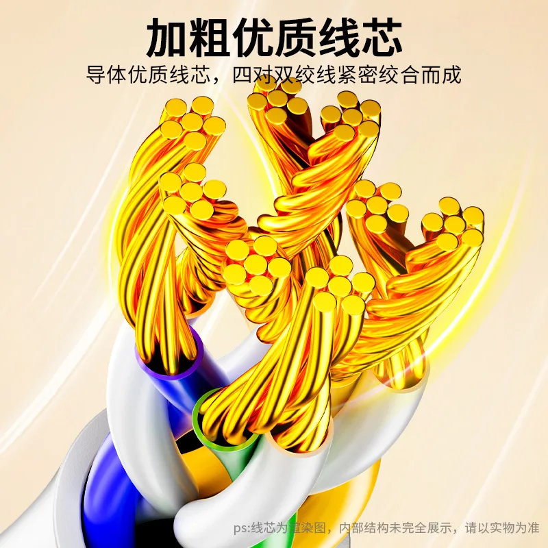 Jinghua Cat6 Ethernet Cable, Shielded RJ45, Gigabit Speed, for Gaming PC Router, Ready To Use