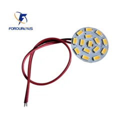 丸型ハロゲンランプ,電球3w,25w,350lm,15LED,5730smd,フリッカーなし,範囲のフード,ボート,ac,12v,24v,ワイヤー20cm