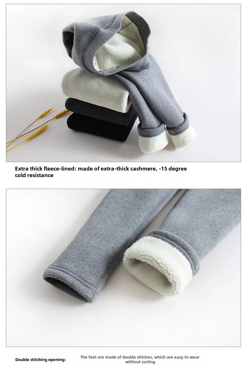 Mädchen Leggings Kinder Kleidung Winter Mädchen Fleece Leggings Thermo Hosen Warme Kinder Einfarbig Einfache Casual Hosen – Detail 19