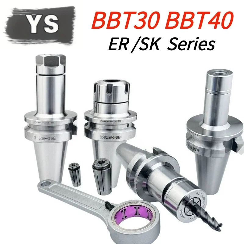 

BBT30 BBT40 BT30 BT40 SK10/16 ER16 ER20 ER25 ER32 Tool Holder Lathe Chuck High Speed Cnc Spindle Tools Holder Precision 0.002mm