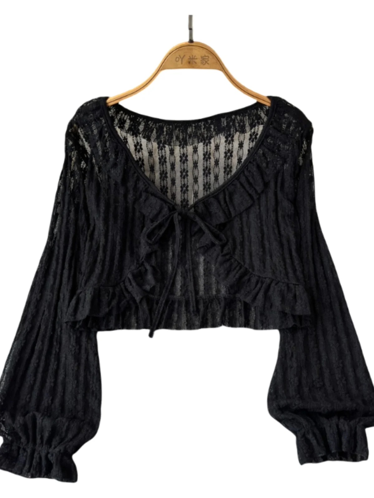 كارديجان دانتيل مفتوح للنساء، فساتين صيفية بحمالات، ملابس خارجية رقيقة، شال بحزام، قميص مكيف هواء قصير، طبقة خارجية خفيفة