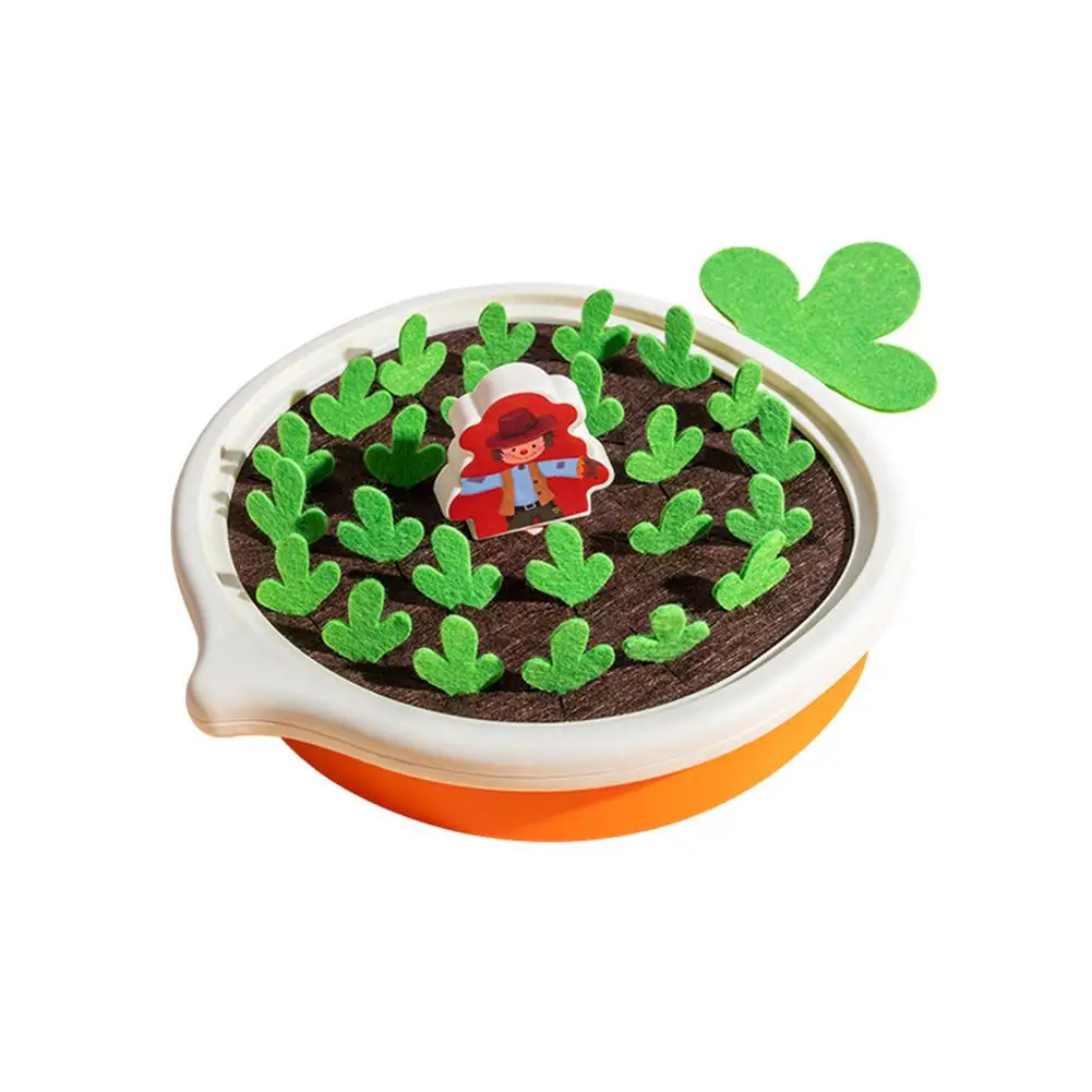 Children's Pull Radish Toy Fun Tabletop Carrot Harvest Game Teaching Aids Shape Sorting Matching Counting Discouvery Toys