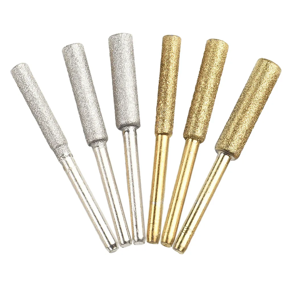 4 pezzi diamantati cilindrici Burr Chainsaw affilacoltelli Stone File sega a catena affilatura intaglio strumenti di rettifica