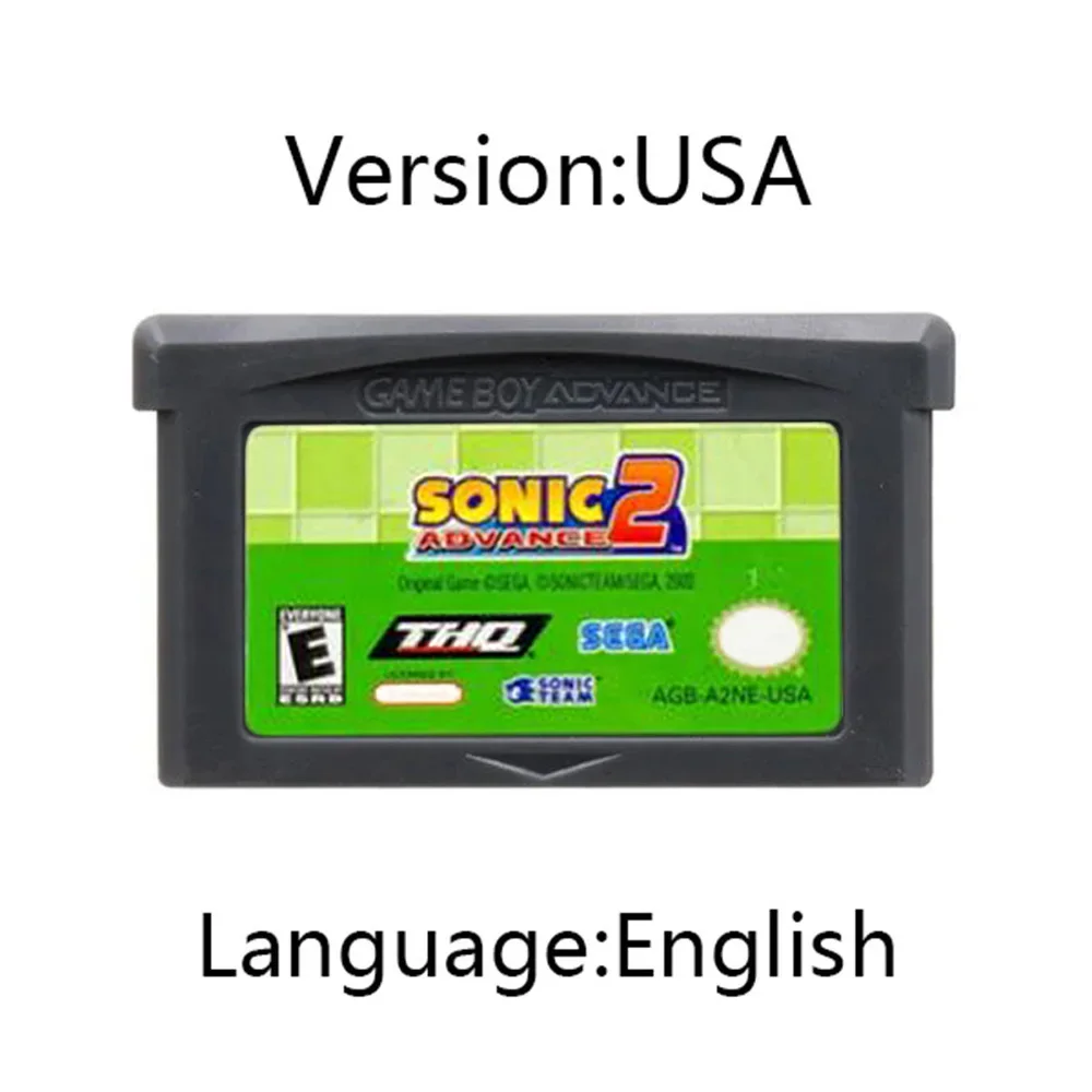 New Sonic GBA 32-bit Electronic Game Card Ink Cartridge As A birthday The Hedgehog Genesis Multi-language Gift For Boys