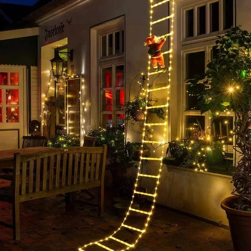 

Christmas Tree LED Ladder Light Christmas Tree Decor Home Outdoor Garden Christmas Ornement Santa Claus Climbing Ladder Light