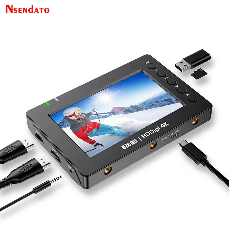 Ezcap278 HDDigi 4K HDMI USB Recorder Video Audio Game Capture Card Box Support Playback Micro SD Card USB Flash for Live Stream