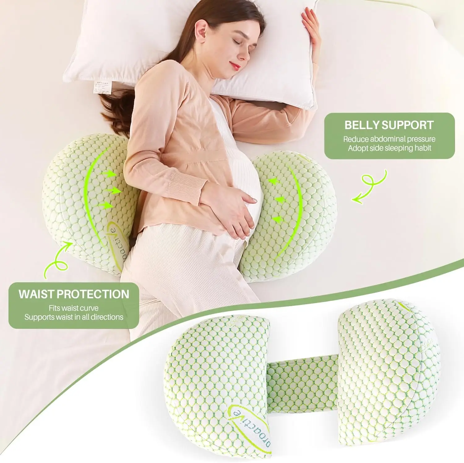 Schwangerschaftskissen, weiches U-förmiges Kissen für den Lendenbereich, Schwangerschaftskissen für schwangere Frauen, Umstandskissen, Bauchkissen,