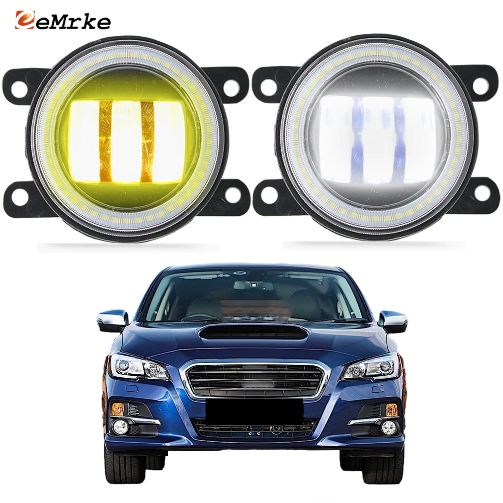 

2x Led Angel Eyes DRL Halo Daytime Running Lights for Subaru Levorg 2015 2016 2017 Headlights Fog Lamp Assembly with Clear Lens