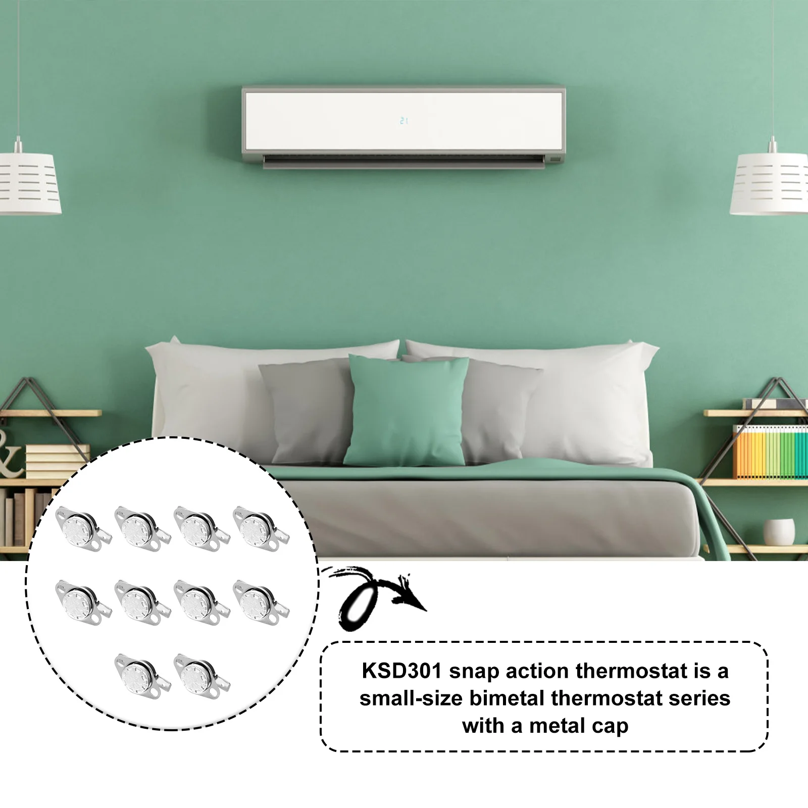 

10pcs Ksd301 Snap Action Thermostat Temperature Control Switch 85℃ Metal Cap Sensor For Coffee Maker Microwave Oven Pc
