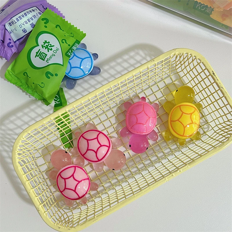 Cute Mini Luminous Turtles Model Blind Bag Toys Miniature Surprise Doll Figurines DIY Resin Crafts Desktop Ornaments Accessories