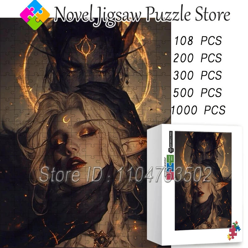 

Аниме комиксы демон эльфы головоломки 108/200/300/500/1000 шт. головоломки для взрослых игрушки для снятия стресса украшения дома