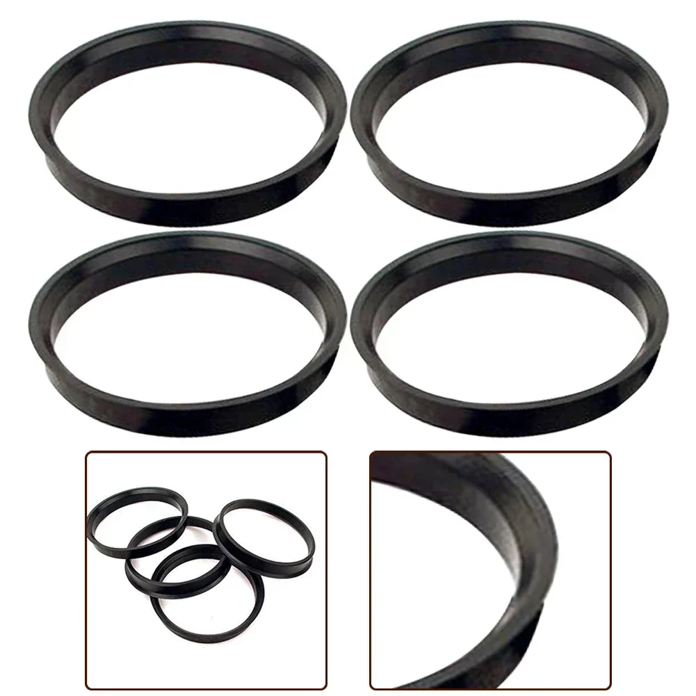 4Pcs Car Hub Center Rings 74.1 X 72.6 Mm Black For BMW 74.1-72.6 To Correct Wheel And Hub Dimensions, Ensuring A Proper Fit.