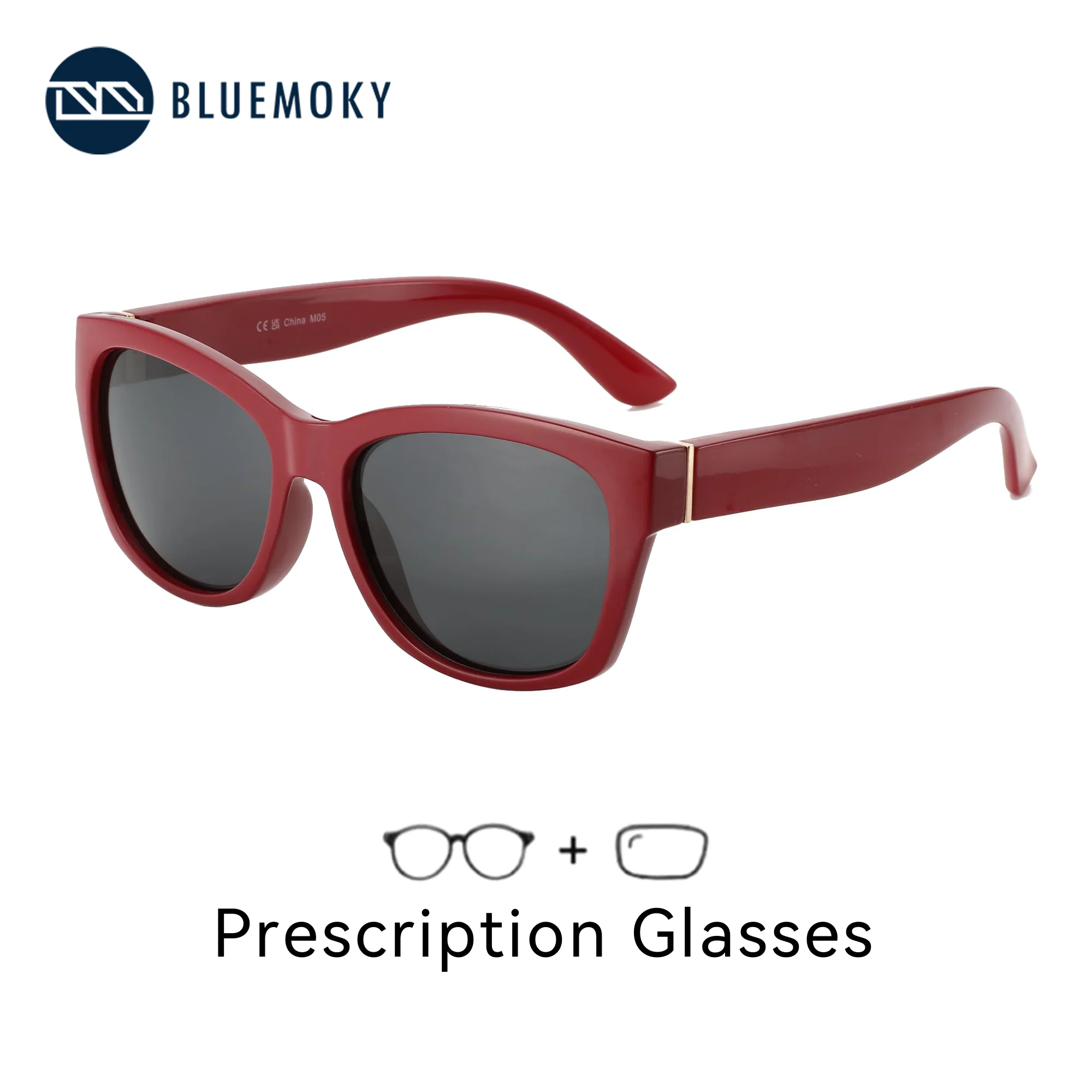 BLUEMOKY Vintage Oversized Polarized Prescription Sunglasses For Women Butterfly Progressive Shades UV Protection Sun Glasses
