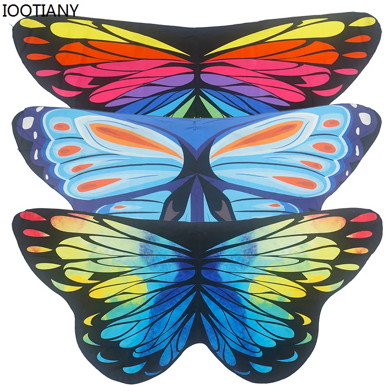 Halloween Butterfly Cosplay Accessories Adult Dazzling Rainbow Color Butterfly Wings Birthday Gifts Fairy Angel Dance Show Props