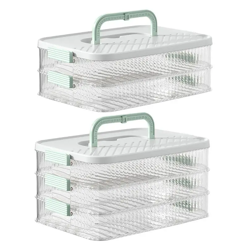 Kitchen Organizer Dumpling Box Food Storage Container Refrigerator Keep Fresh Storage Box Multi-Layer Transparent Dumpling Box