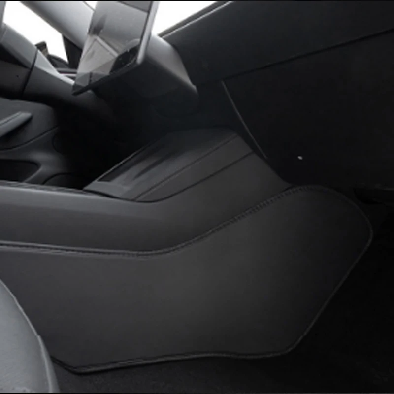 Fits 2021-2023 Model 3 Center Console Two Side Panel Anti Kick Pad Defense Protector Leather Cover plate view 4