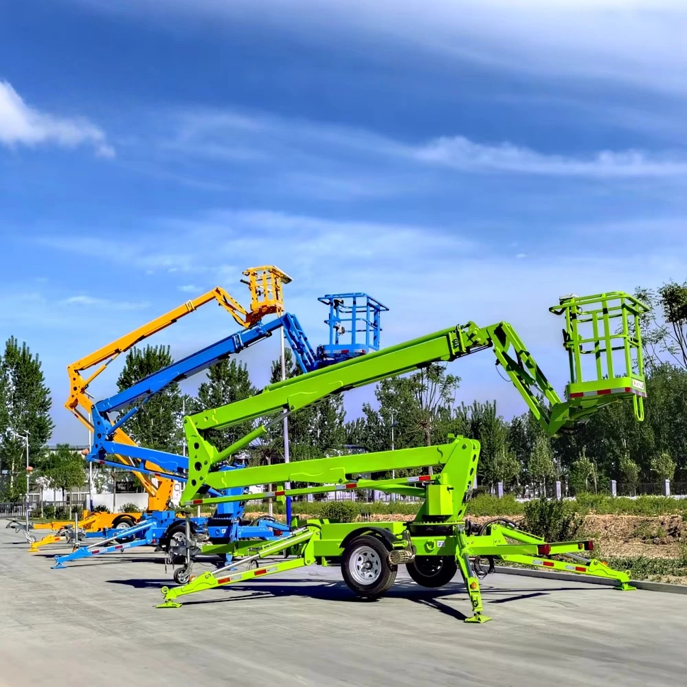 Factory Price Aerial Towable Telescoping Trailer Manlift Cherry Picker Lift Portable Lifter 20m Towable Boom Spider Lift