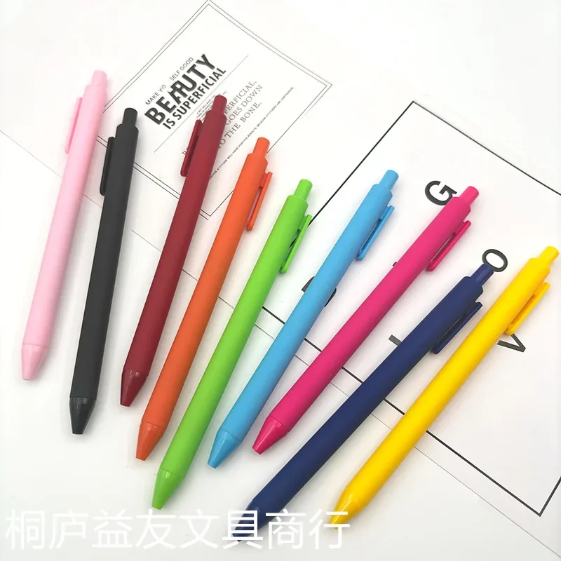 100PCS  Press the neutral pen candy colored spray glue ballpoint pen