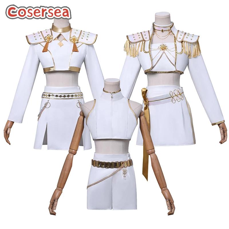 

Cosersea Rumi Zoey Mira Cosplay Costume Kpop Demon Hunters Rumi Zoey Mira White Outfit Halloween Adult Kids Women Dress Fullset