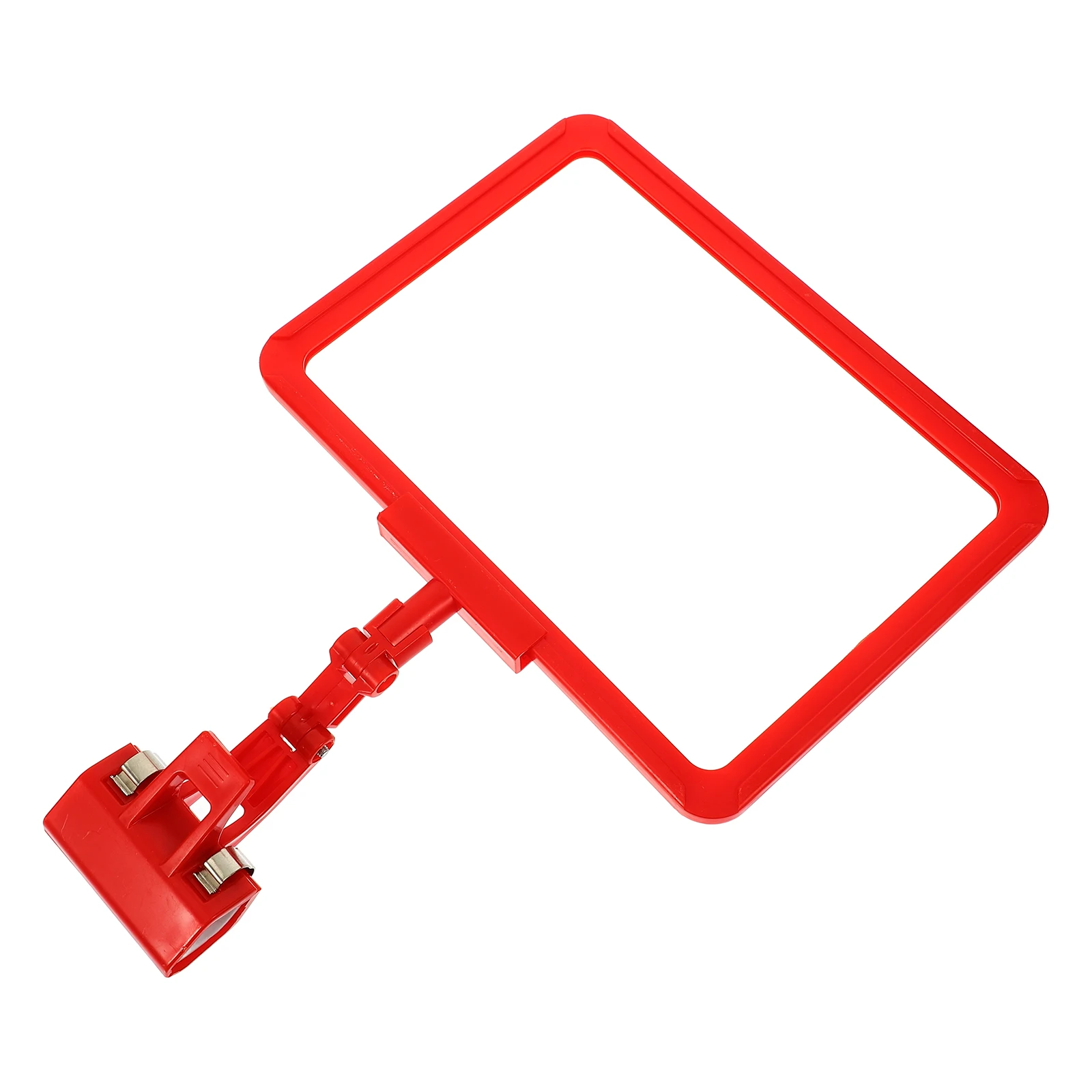 

ABS Plastic Rotatable Red Sign Holder A5 Size Shelf Label Merchandise Display Holder for Supermarket Retail Store