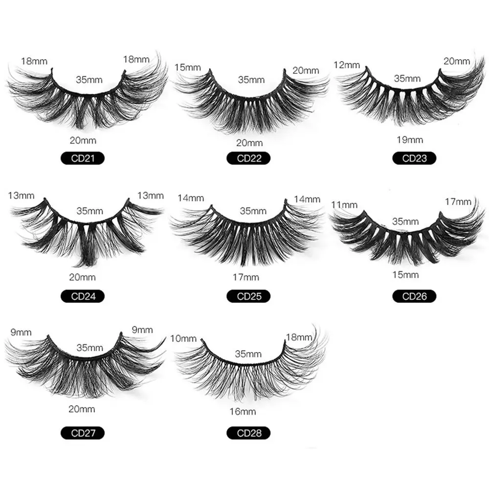 Fofo Faux Mink Eye Lashes, portátil, grosso, natural, cílios postiços, extensão artesanal, ferramenta cosmética, maquiagem, 6 par