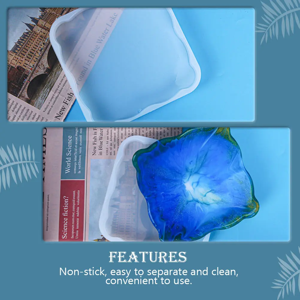 

4Pcs Square Coaster Molds Cup Mat Mold DIY Crystal Epoxy Mold Nonstick Handmade Accessory Square Coaster Molds