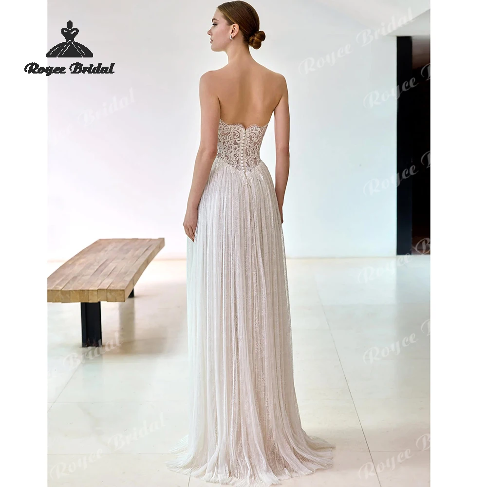 Princess Flowers Lace A Line Wedding Dresses 2026 Removable Sleeves Plus Size Beach Bridal Gown Customized vestido de novia