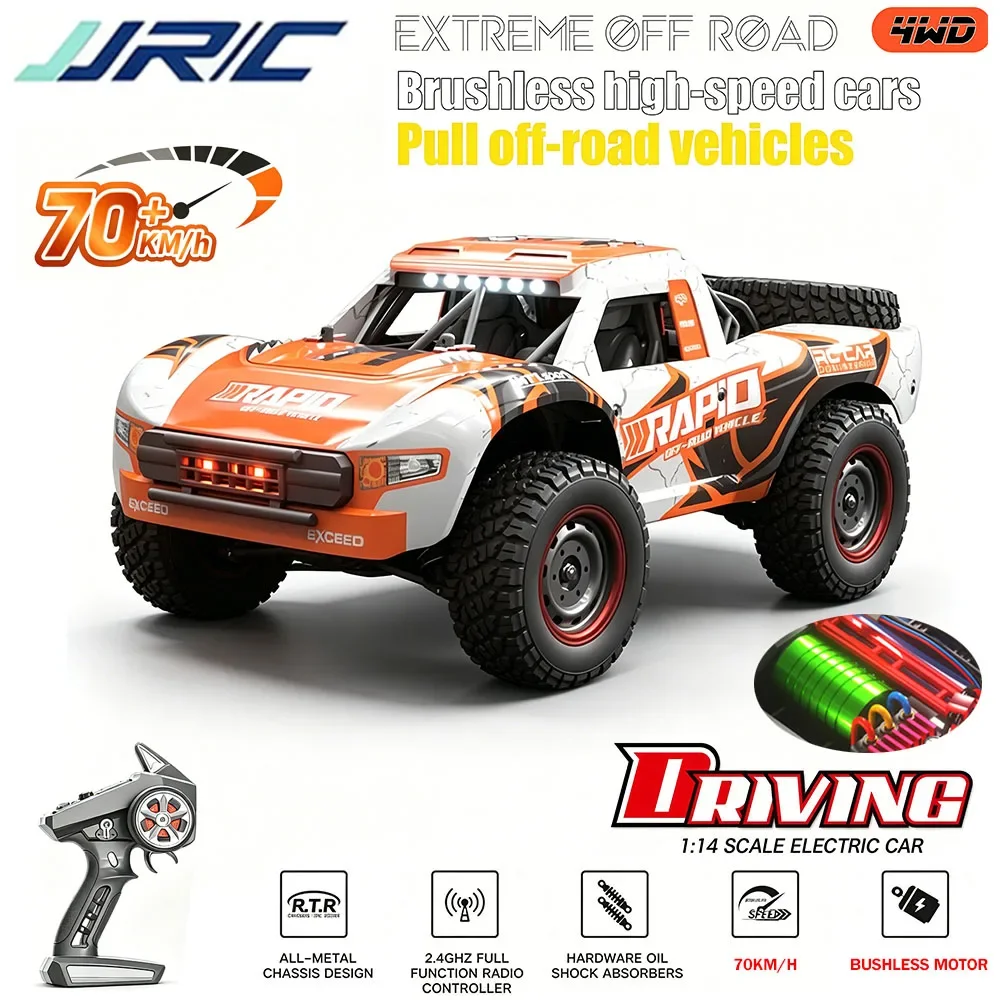 JJRC 1/14 Scale Q130 RC Car 2.4G 4WD High-Speed 70KM/H Brushless Motor Outdoor Racing Car Toy for Kids And Adults