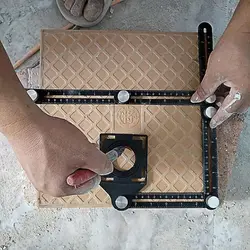 Folding Ruler Tile Hole Positioning Multi Template Angle Rulers for w/ Drill Guide for Puncher Carpentry Drop Shipping