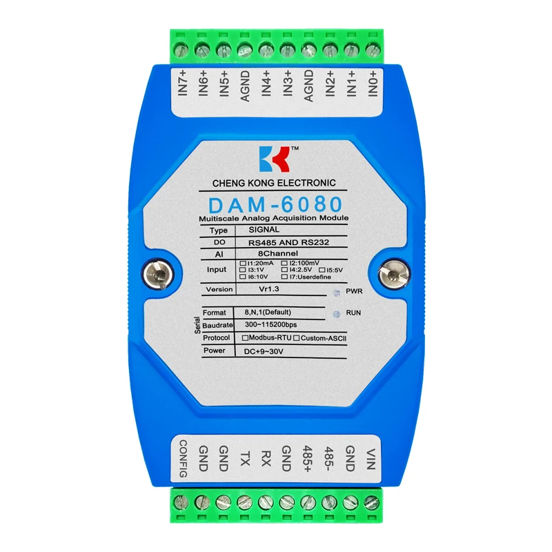 

DAM-6080 DAM-6040 DAM-6020 DAM-6010 4-20ma to RS485 8-channel Analog Input Module 0-10V to RS232