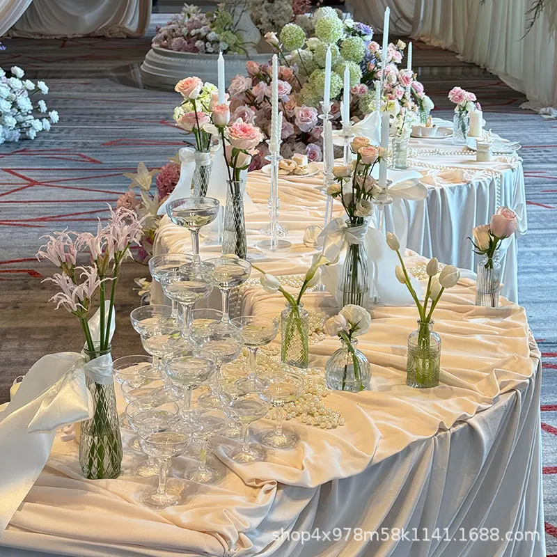 New wedding props S-shaped round wrought iron dessert table lawn wedding scene arrangement round table ornament flower rack