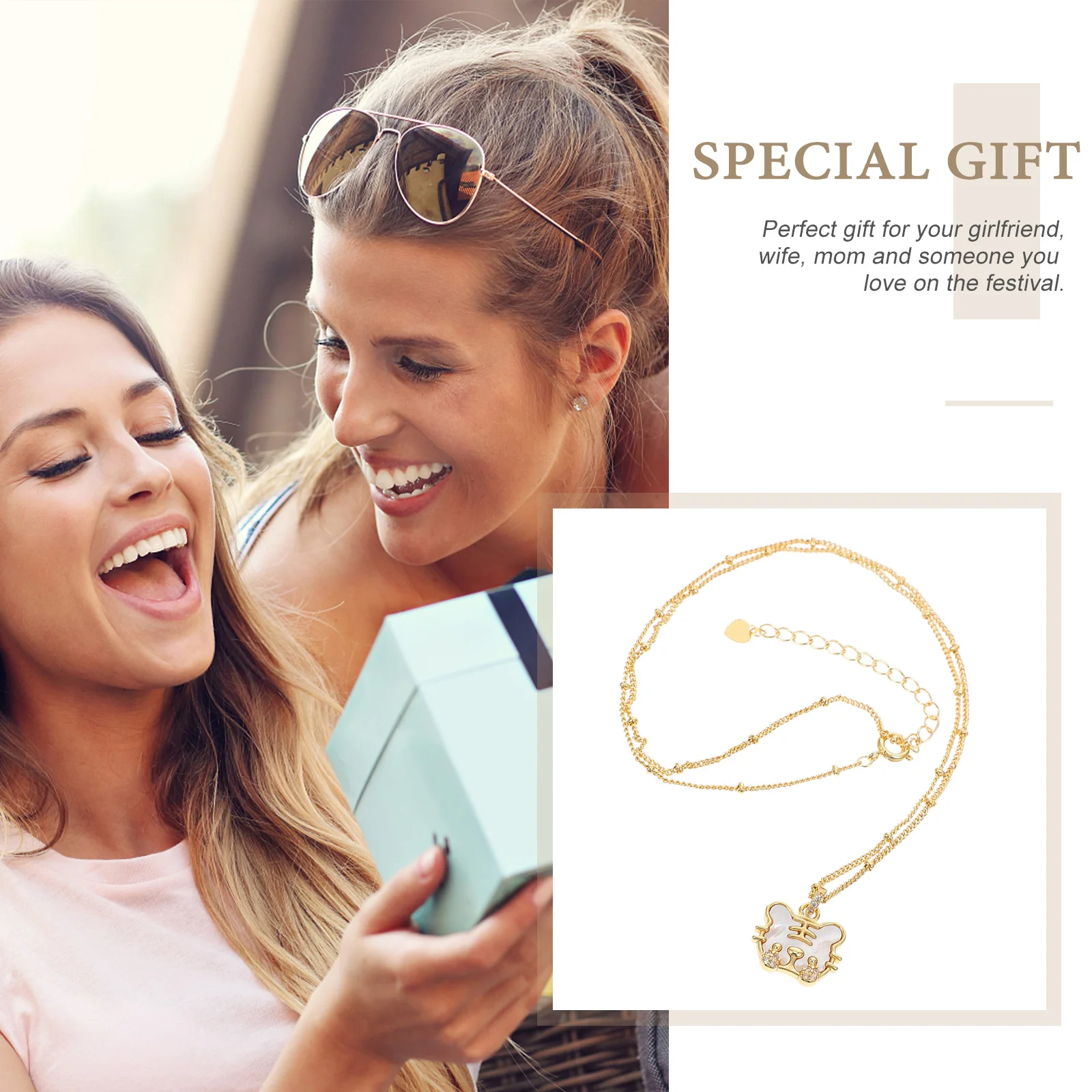 

White Tiger Neck Pendant Lightweight Copper Necklace Durable Simple Design Clavicle Chain Women Jewelry