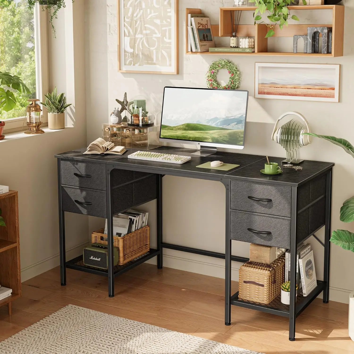 !@Combohome Multi Purpose Wood Long Reversible Corner Computer Desk Home Office Executive Desk