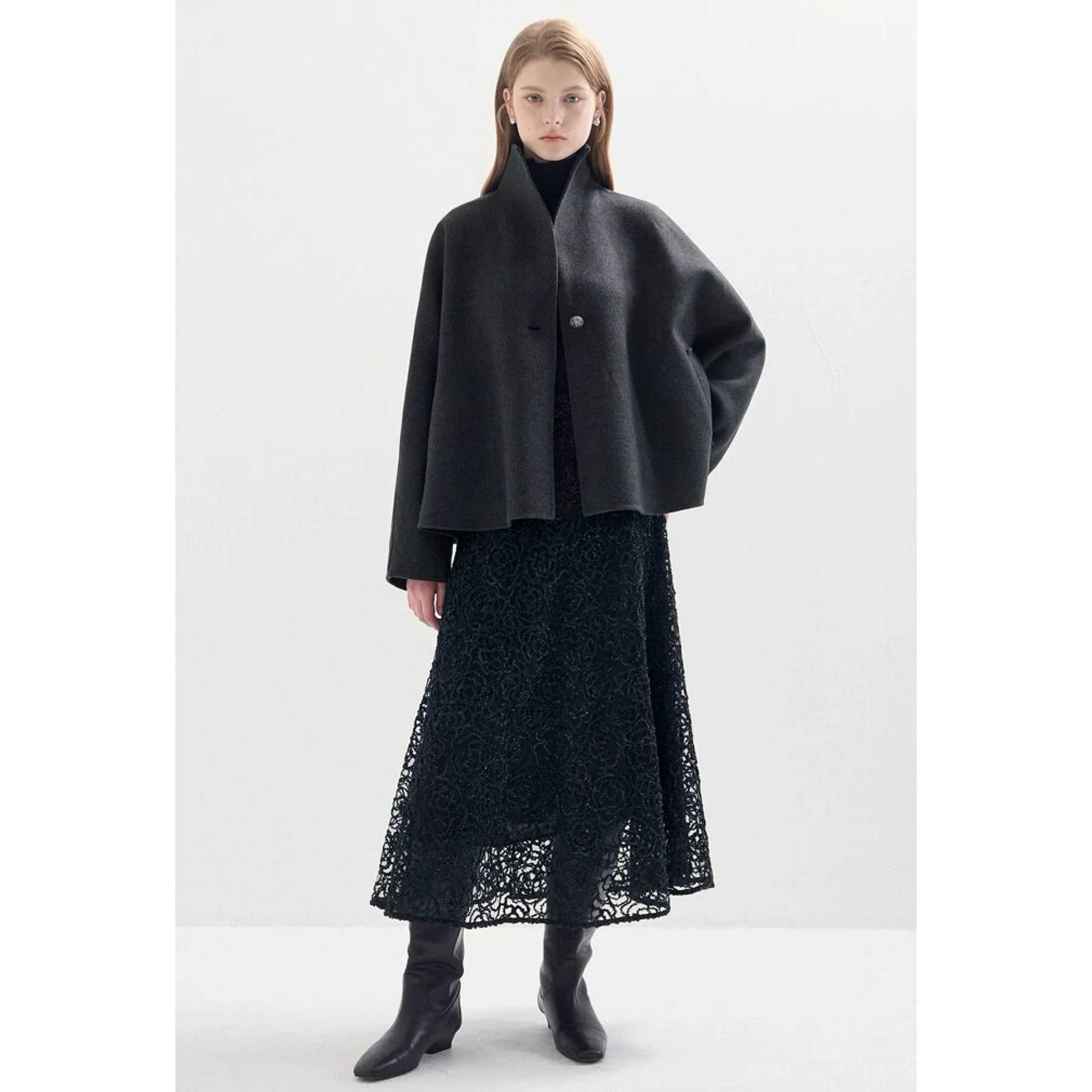 Abrigo de Camere de cordero ort cosido a mano de doble cara otoño viaje Sle ajuste suelto adelgazante queso de limón LAN25