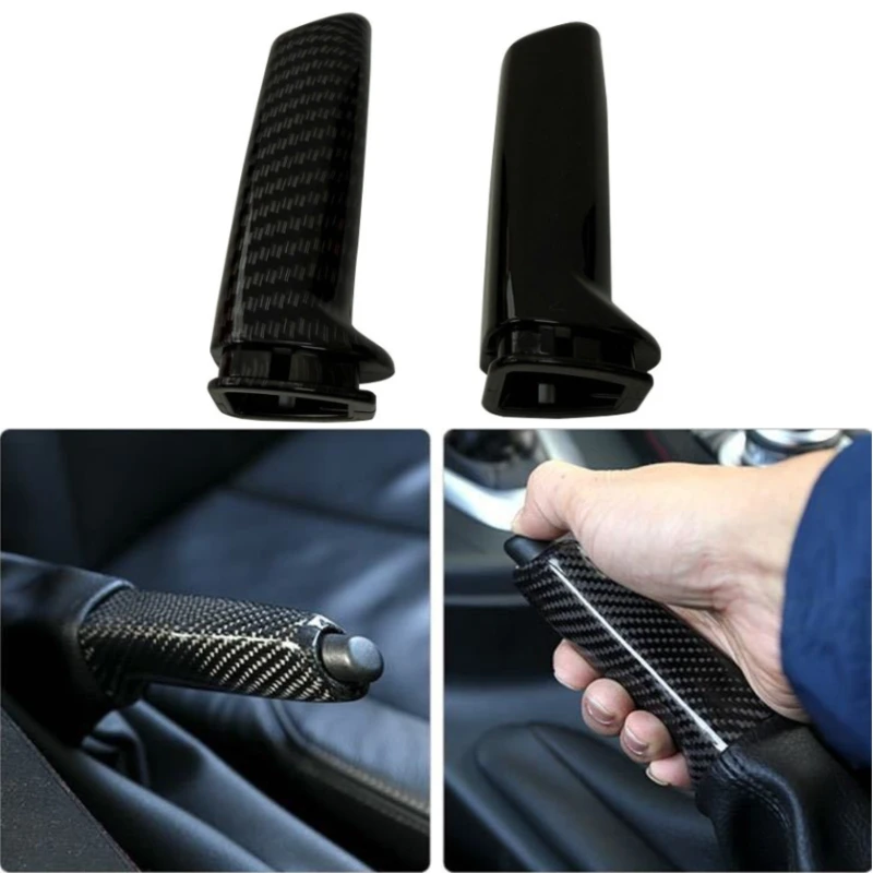 

For BMW 3 Series E90 E92 F30 X1 Carbon Fiber Handbrake Cover Hand Brake Grip Shift Knob Boot Gear Lever Trim Interior Decoration