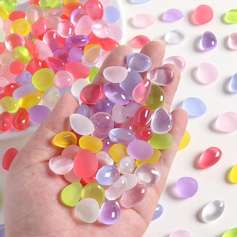30/50/100 piezas de pegatinas DIY de piedra simulada brillante, accesorios de guijarro con emoji divertidos, llavero de resina magnético, alivio del estrés, recuerdos de fiesta